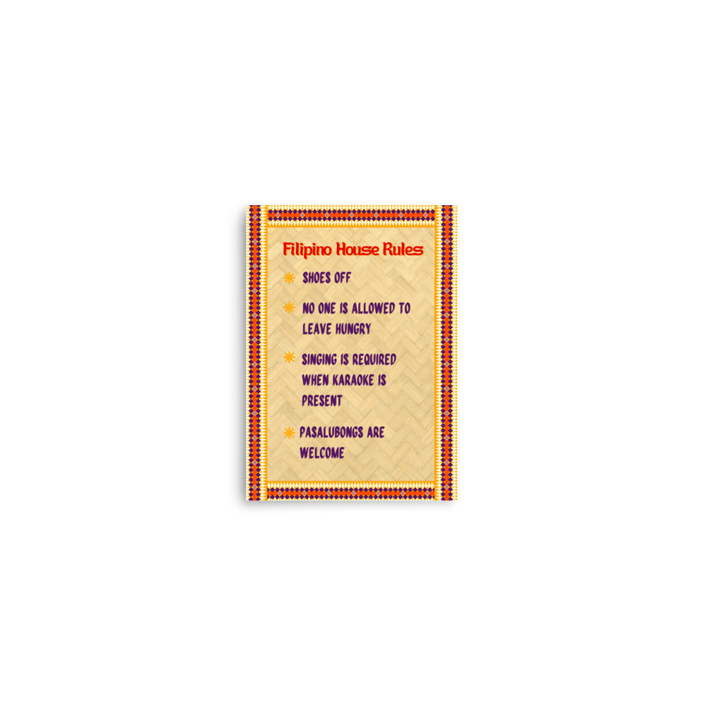 Filiipino House Rules Art Print (Poster)