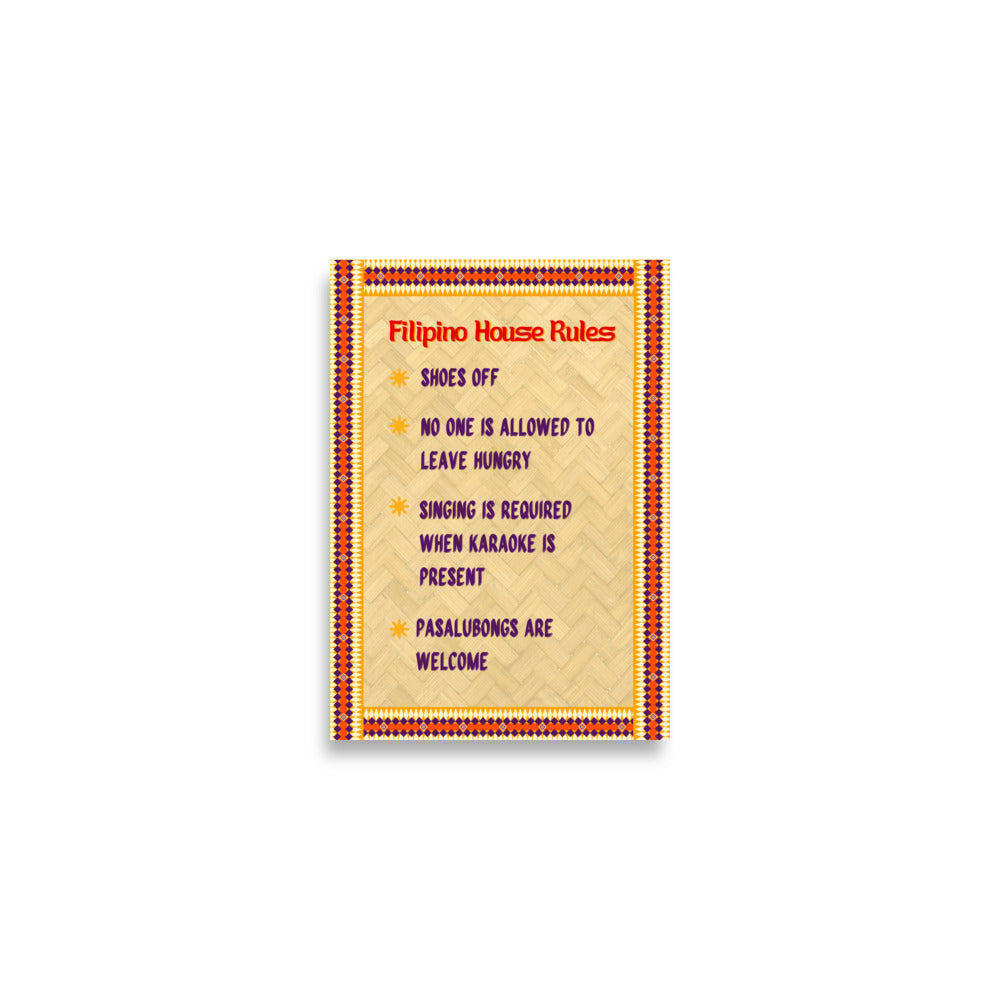 Filiipino House Rules Art Print (Poster)