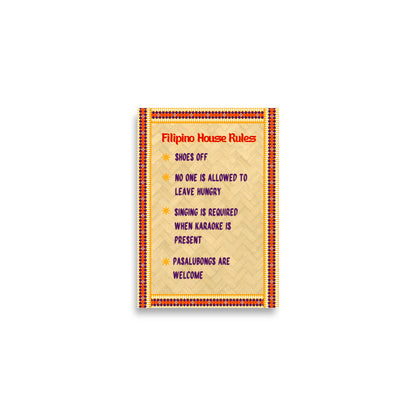 Filiipino House Rules Art Print (Poster)