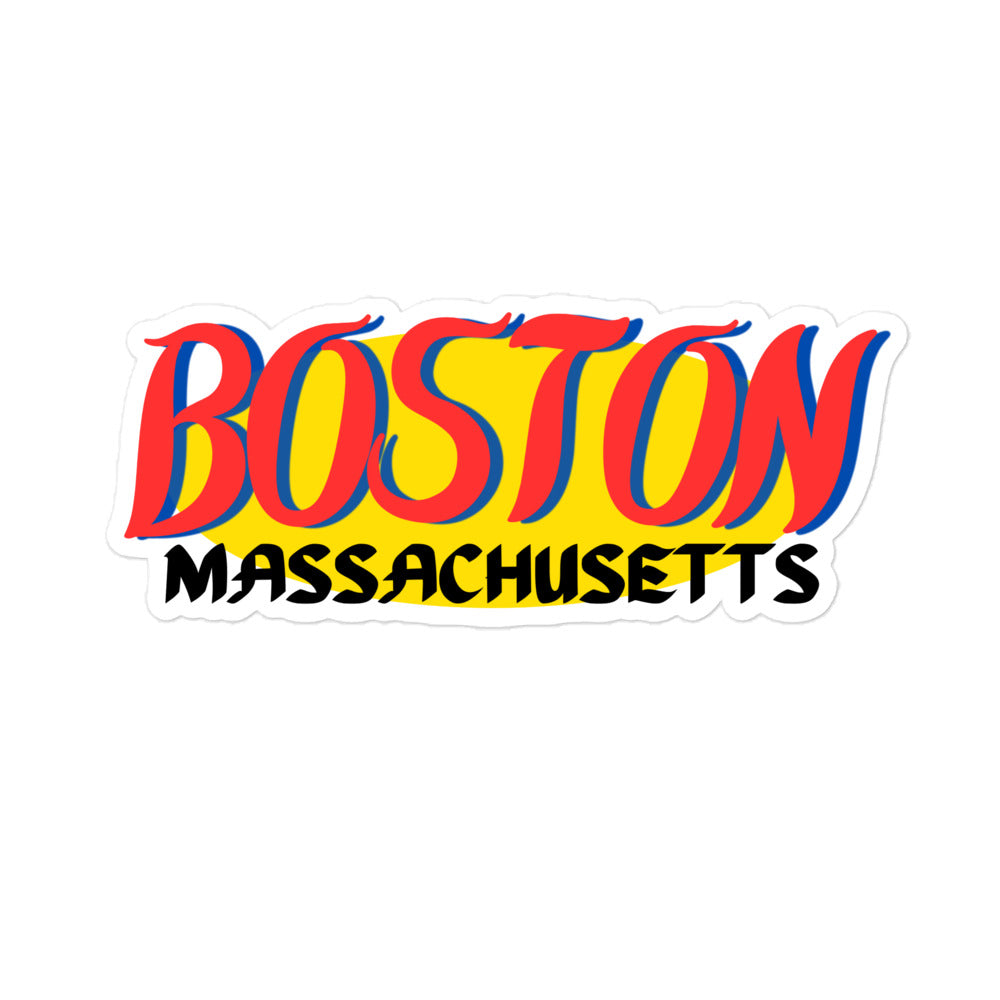 Boston Massachusetts - Jeepney Sign Inspired Sticker